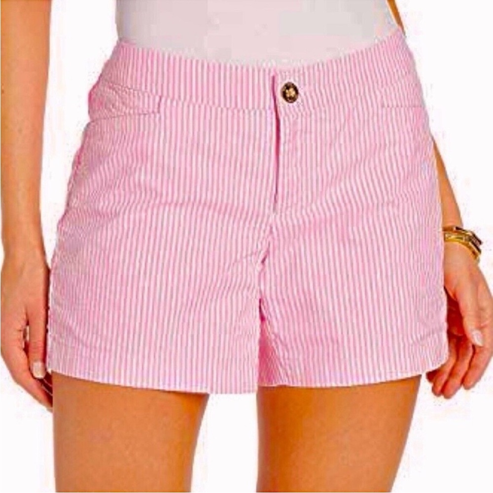 NWT LILLY PULITZER Pink Tropics Seersucker Striped Kelly Shorts Size 4